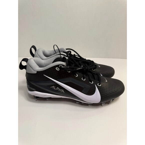 .9083 Nike Alpha Menace 4 Shark Molded Football Cleats Black/White-US 10 Mens - Picture 1 of 5